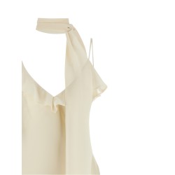 Slip dress with scarf