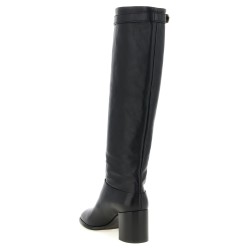 High boots with buckle and logo
