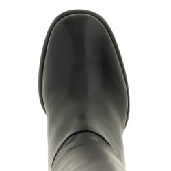 High boots with buckle and logo
