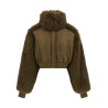 Bomber jacket with fur inserts