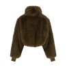 Bomber jacket with fur inserts