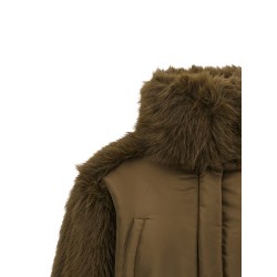 Bomber jacket with fur inserts