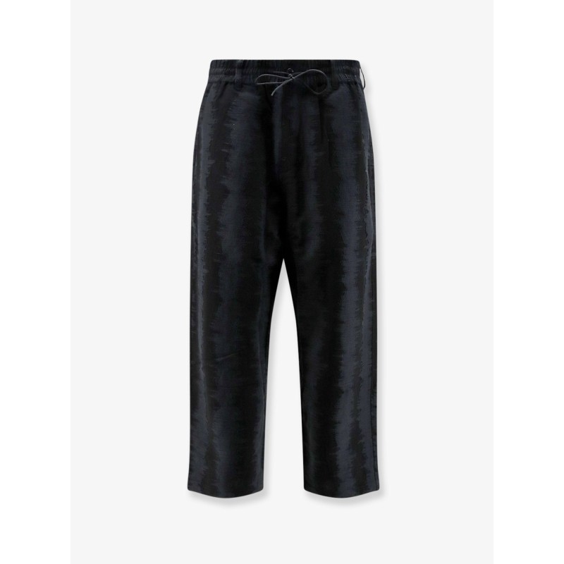 Oversize viscose, cotton and linen trousers