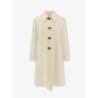 White wool crêpe coat