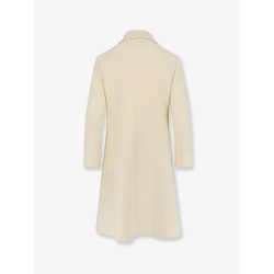 White wool crêpe coat