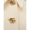 White wool crêpe coat