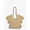 Goldentime raffia shoulder bag with ruffles