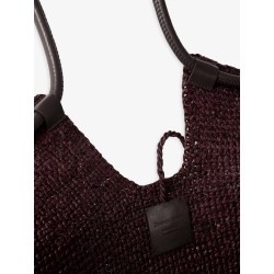 Goldentime raffia shoulder bag with ruffles