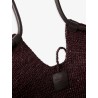 Goldentime raffia shoulder bag with ruffles