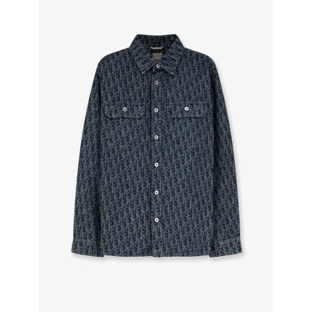 Denim shirt with all-over Dior Oblique motif