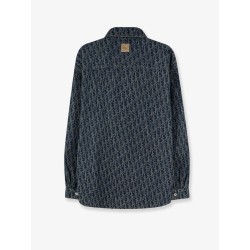 Denim shirt with all-over Dior Oblique motif