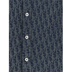 Denim shirt with all-over Dior Oblique motif