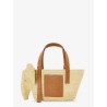 Elephan rafia and leather handbag