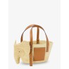 Elephan rafia and leather handbag
