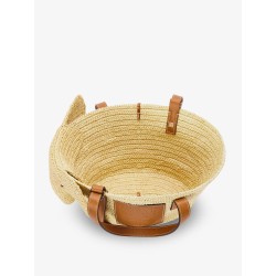Elephan rafia and leather handbag
