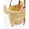 Elephan rafia and leather handbag