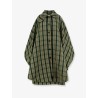 Madras wool cape coat