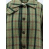 Madras wool cape coat