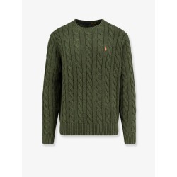 Cotton sweater with embroidered logo on the front