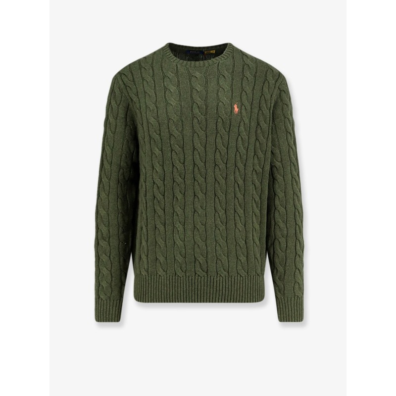 Cotton sweater with embroidered logo on the front
