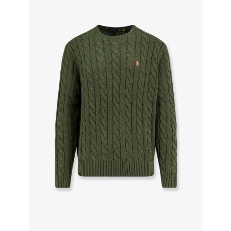 Cotton sweater with embroidered logo on the front