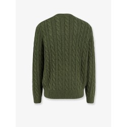 Cotton sweater with embroidered logo on the front