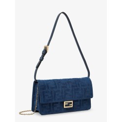 Continental with Chain Baguette Leather Crossbody Bag