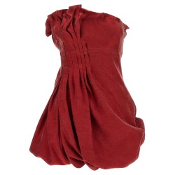 Asymmetrical dress with pleats