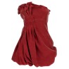 Asymmetrical dress with pleats