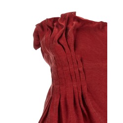 Asymmetrical dress with pleats