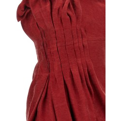 Asymmetrical dress with pleats