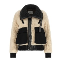 Shearling effect wool jacket