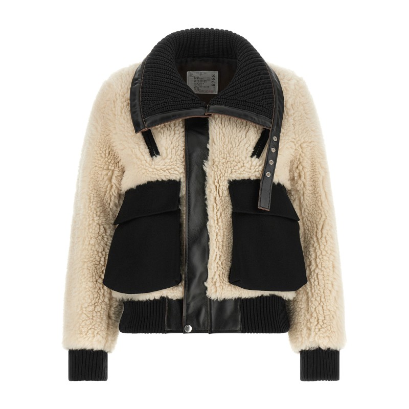Shearling effect wool jacket