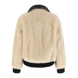 Shearling effect wool jacket