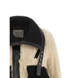 Shearling effect wool jacket