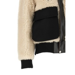 Shearling effect wool jacket