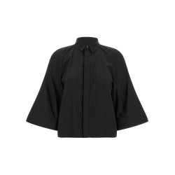 Poplin shirt with wide sleeves