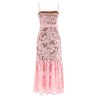'Pink Crochet Lace Midi' dress