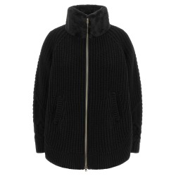 Cardigan with fur insert