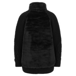 Cardigan with fur insert