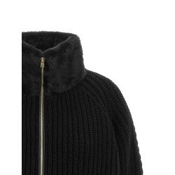 Cardigan with fur insert