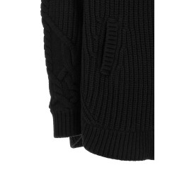 Cardigan with fur insert
