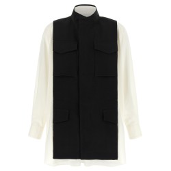 Hybrid shirt with front panel model.