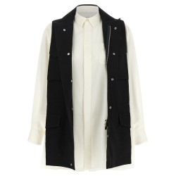 Hybrid shirt with front panel model.