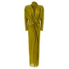 Draped silk dress with knot