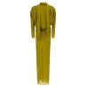 Draped silk dress with knot