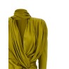 Draped silk dress with knot