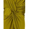 Draped silk dress with knot