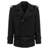 Double-breasted belted coat