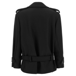 Double-breasted belted coat